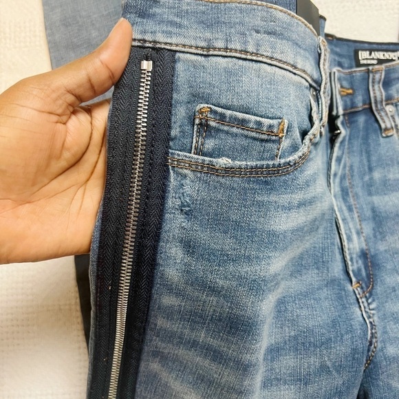 Blank NYC THE BOND Side Zipper Stripe Distressed Skinny Jeans - Picture 8 of 10